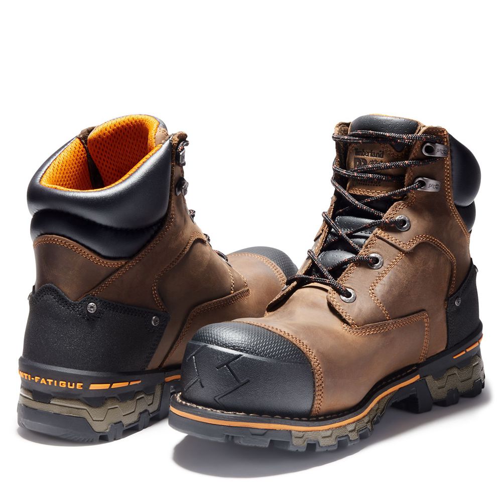 Timberland Mens Work Boots PRO® Boondock 6\" Comp Toe - Brown/Black - India AJ5012836